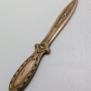 Élégant coupe-papier ancien en bronze doré signé O. Lelièvre
